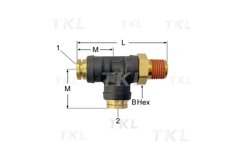 TKL-VS371PTCR-4-2 Male Run Tee Swivel